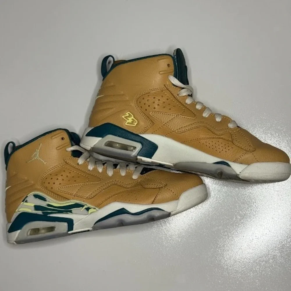 Jordan MVP Golden Wheat Deep Teal Mens Basketball Sneakers DZ5577-700 Size 6.5Y